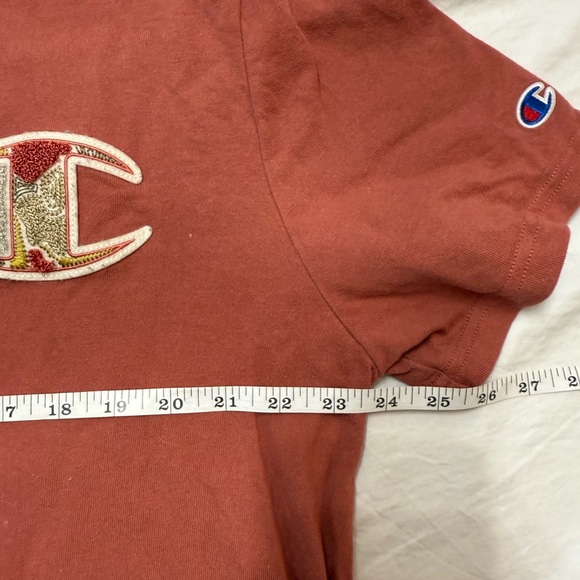 CHAMPION Heritage Mix Motif Mens Patch Tee Shirt Burnt Red Size XL - Picture 8 of 8
